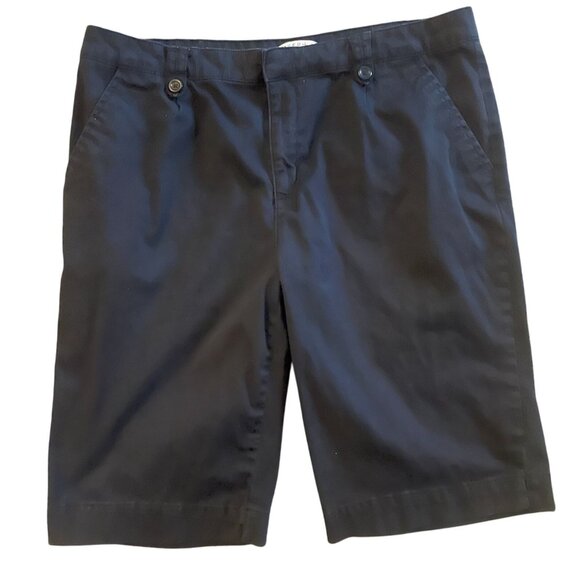 Vintage black walking bermuda shorts 100% cotton Joseph A button detail Y2K - Picture 6 of 6